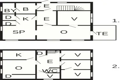 two diagrams of a house with different symbols at 10 person holiday home in Brekke in Brekke