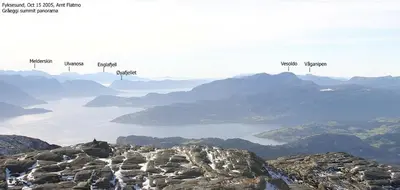 a view from the top of a mountain at Hardanger Feriesenter Sjusete in Norheimsund