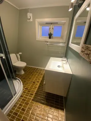 a bathroom with a sink and a toilet at Villa Rjukan in Rjukan