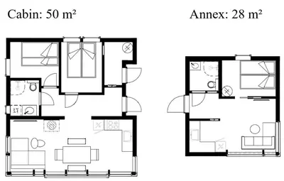 a floor plan of a house with at Ski in ski out mountain cabin with views and extra unit option in Sogndal
