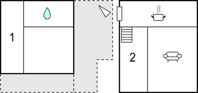 a schematic diagram of a house with two diagrams at Sjøhytta in Vanvik