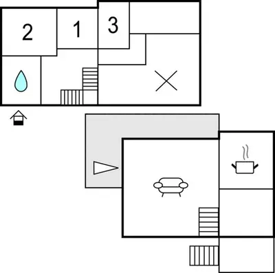 a diagram of a house with the floor plans at Ytre Matre in Hamre