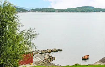 a view of a large body of water at Nice Home In Etne With House Sea View in Erve
