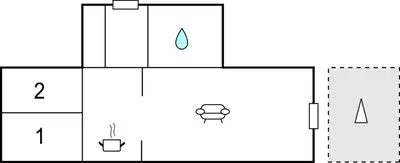 a block diagram of a bathroom with a shower at Nice Home In Etne With House Sea View in Erve