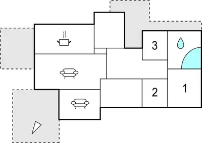 a block diagram of a house at Nice Home In Lundegrend With Wifi in Grimsland
