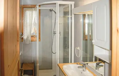 a bathroom with a shower and a sink at Nice Apartment In Rosendal With Sauna in Rosendal