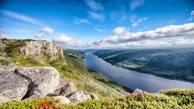 a view of a river from a mountain at Great apartment in Trysil, ski inout, wifi, sauna in Trysil
