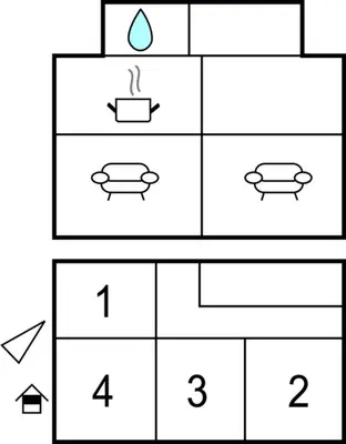 a block puzzle with a diagram of a bathtub at Holiday Home Sørbøvåg Sandnes in Sandnes