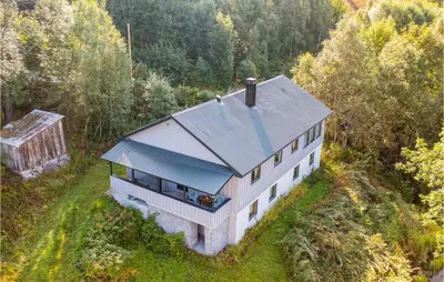 an overhead view of a house in the woods at Beautiful Home In Jostedal With Kitchen in Jostedal
