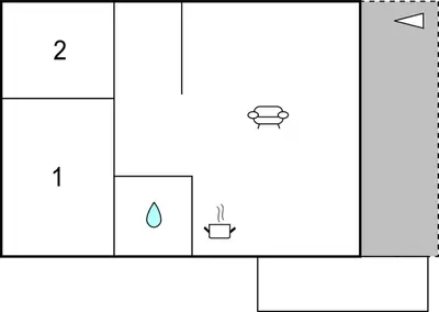 a diagram of a diagram with a water drop and a cup at Flåten Hyttegrend in Olden
