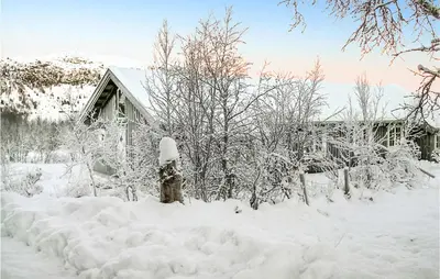a house covered in snow with trees and bushes at Holiday Home Gålå Peer Gyntlia Ii in Gålå