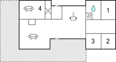 a block diagram of a house at Holiday Home Flå Øvre Reinsjøfjell in Flå