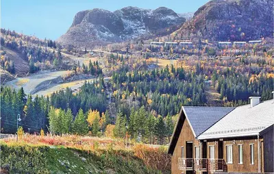 a house on the side of a mountain at Gorgeous Apartment In Hemsedal in Hemsedal