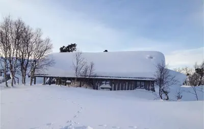 a building covered in snow with snow on top of it at Holiday Home Vinje Skjærdalen