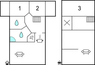a block diagram of a house at Lovely Home In Rauland With Sauna in Rauland