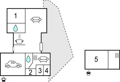 a block diagram of a house at Amazing Home In Etne With Wifi in Erve