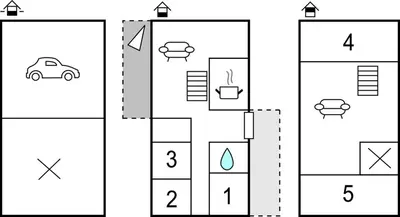 a schematic diagram of a house with three different diagrams at 5 Bedroom Pet Friendly Home In Vestnes in Vestnes