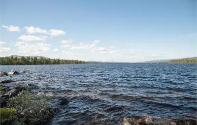 a large body of water with trees in the background at Lovely Home In Drevsjø With Lake View in Drevsjø