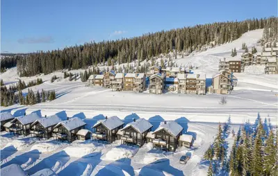an aerial view of a resort in the snow at 4 Bedroom Lovely Home In Øyer in Øyer