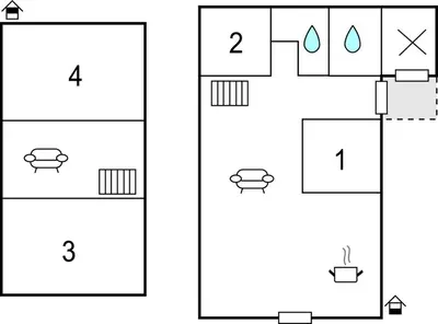 two diagrams showing the phases of a house at 4 Bedroom Stunning Home In Øyer in Øyer