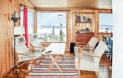 a room with a table and chairs and a window at 2 Bedroom Beautiful Home In Gol in Gol