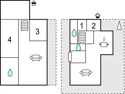 a floor plan of a house with diagrams at Stunning Home In Hovden I Setesdal in Hovden