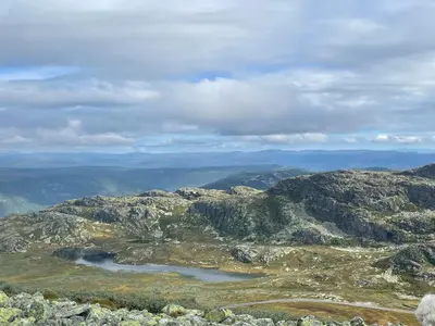 a view from the top of a mountain at Gaustatoppen Lodge - Mountain View - Gaustablikk in Rjukan