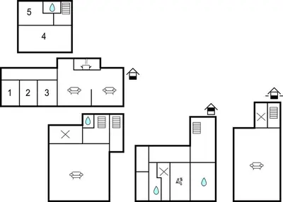a block diagram of a house at Amazing Home In Åmotsdal With Kitchen in Åmotsdal