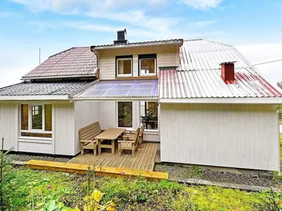 a house with a solar panel on the roof at 6 person holiday home in MIDSUND-By Traum in Aukra