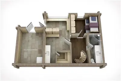 a rendering of a floor plan at Mosetertoppen Panorama, Anneks 2B - Hafjell in Hafjell