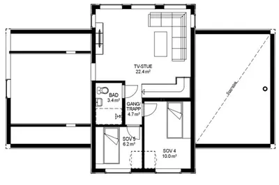 a floor plan of a house at Høgerinden Lodge in Sogndal