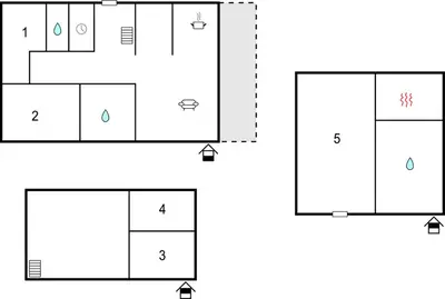 a block diagram of a kitchen with four cabinets at Cozy Home In Sjusjøen With Sauna in Sjusjøen