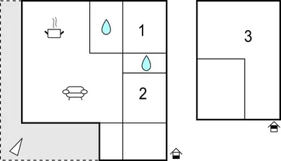 a coordinate grid with four squares on a white background at Nice Home In Hovden I Setesdalen in Hovden