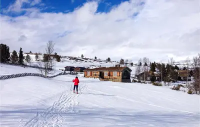a person is cross country skiing in the snow at 3 Bedroom Nice Home In Kvam in Kvam