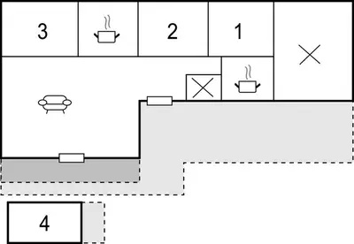 a block diagram of a house at Stunning Home In Søre Osen in Midskogberget