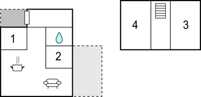 a block diagram of a house with four different numbers at 4 Bedroom Stunning Home In Auklandshamn in Tjernagel