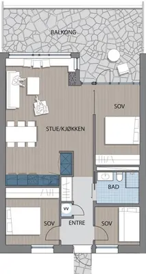 a floor plan of a house at Astonishing Mountain Lodge at the top of Gaustablikk, 25m2 west facing terrace, 3 bedrooms in Gaustablikk