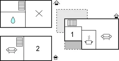 a schematic diagram of a bathroom with four different diagrams at 3 Bedroom Nice Home In Oppdal in Oppdal