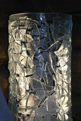 a piece of aluminum foil sitting on a table at Lensmannsgården in Namdalseid
