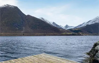 a view of a lake with mountains in the background at 2 Bedroom Cozy Home In Lauvstad in Lauvstad
