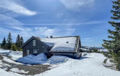 a house covered in snow with snow around it at Amazing Home In Øyer With Sauna in Øyer